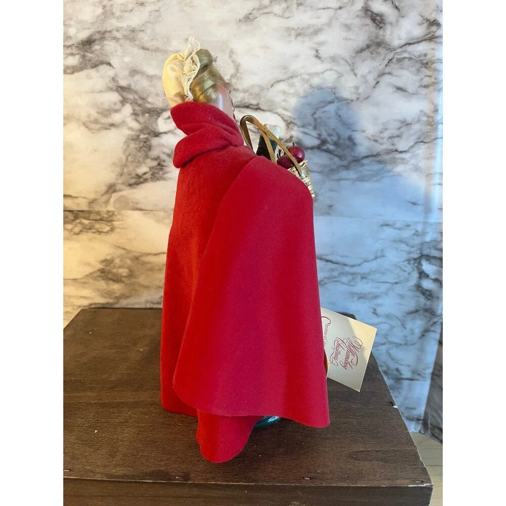 Byers Carolers 2001 Lady Red Cloak Basket of Apples